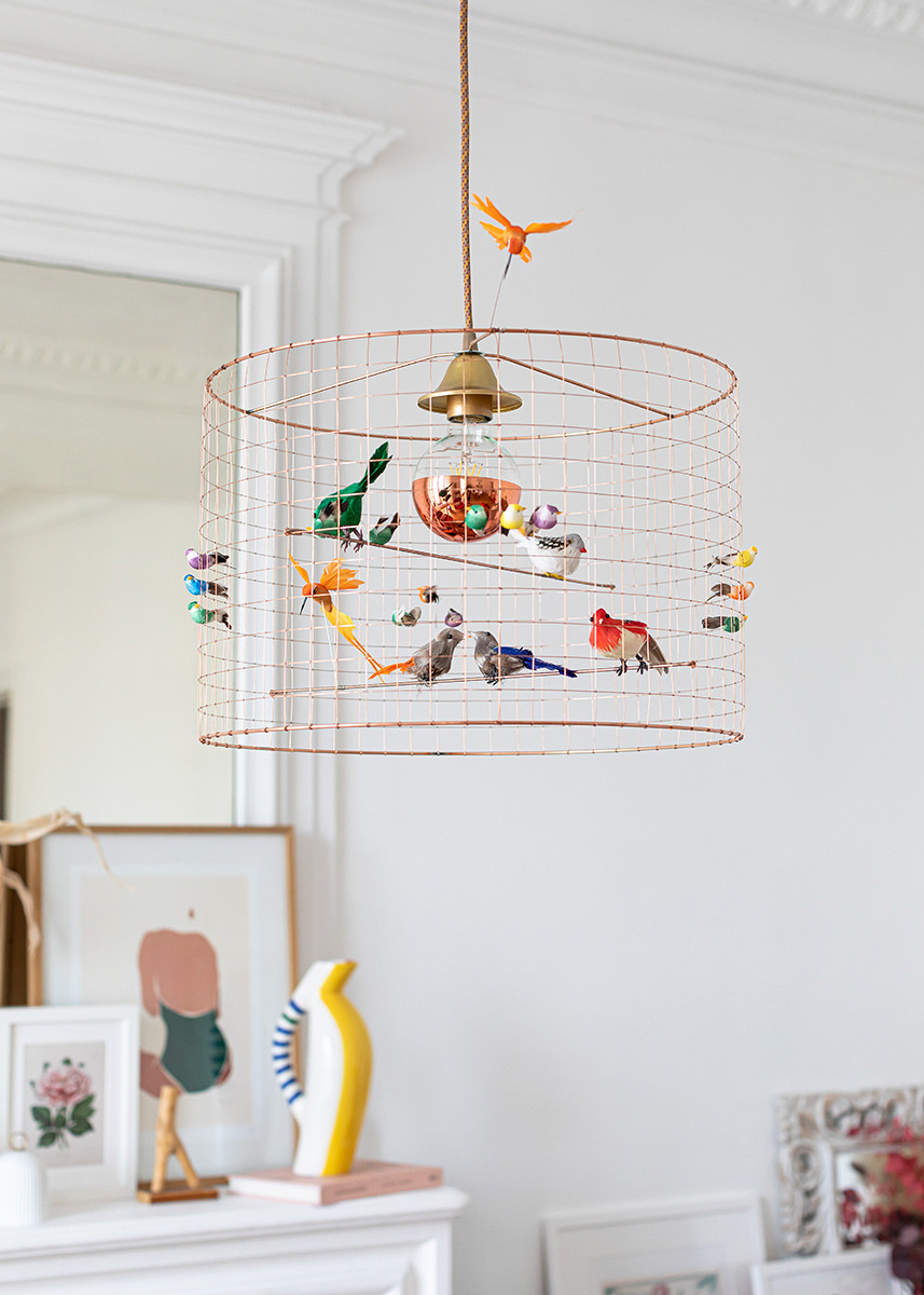 la voliere lamp (by Mathieu Challiéres) Mathieu Challieres La Voliere Birdcage Pendant | Mathieu